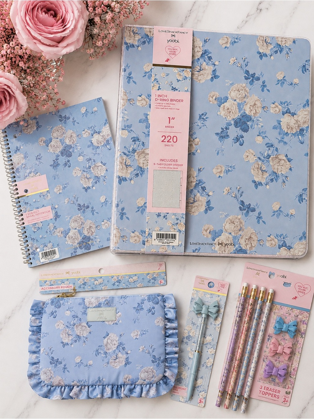 LoveShackFancy Blue Floral Home Office Stationery Set